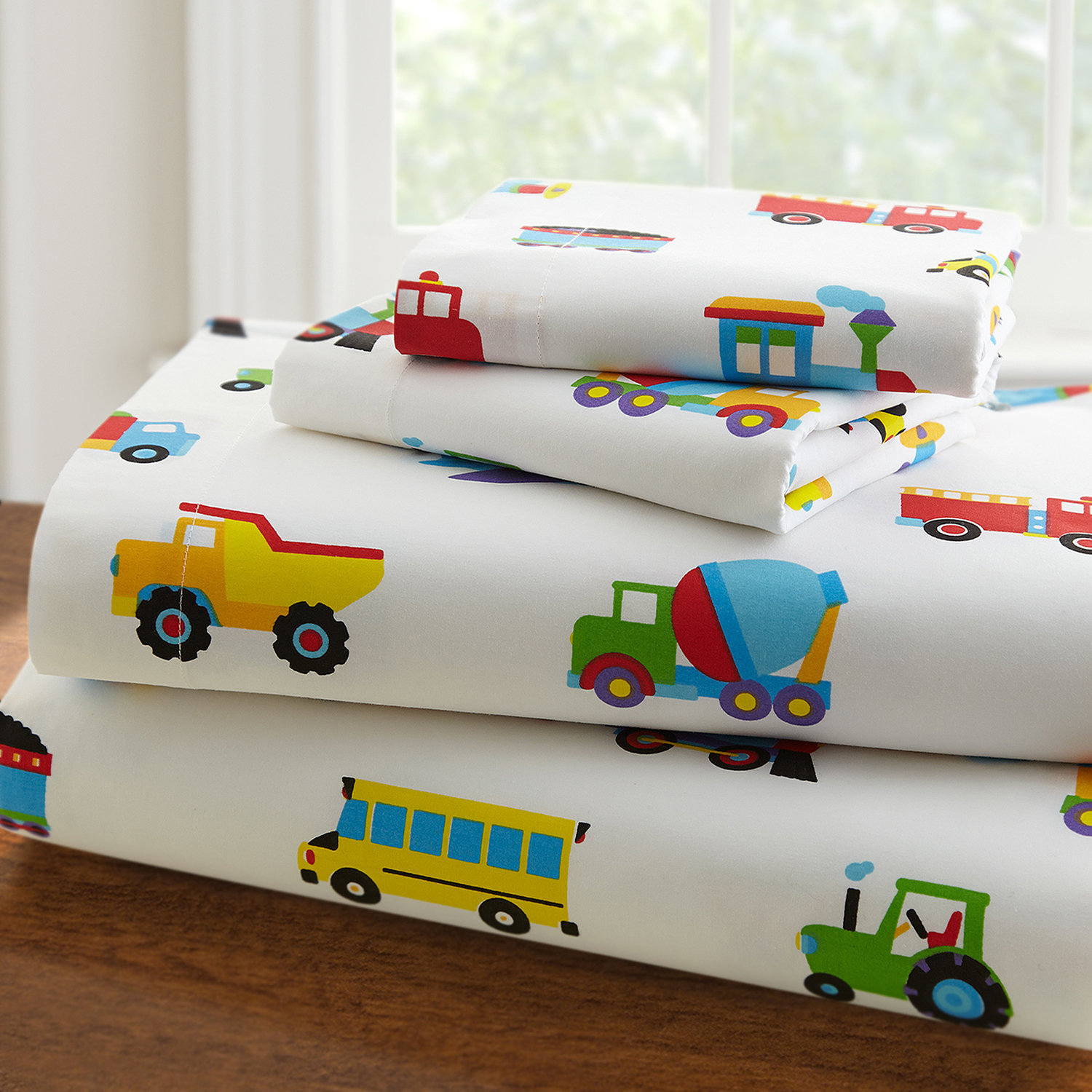 Wildkin Olive Kids Trains Planes and Trucks 3 Piece Toddler Bedding Set Reviews Wayfair